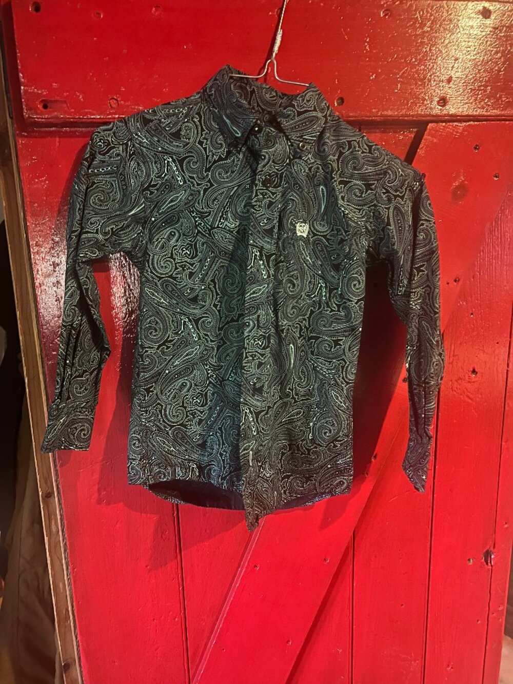 Boys Cinch Black Paisley Button-Up Shirt